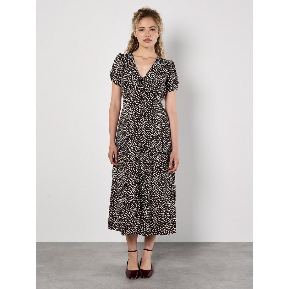 Robe mi-longue à imprimé animal