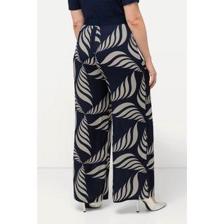 Ulla Popken  Pantalon dans un imprimé graphique, jambe large et taille élastique 