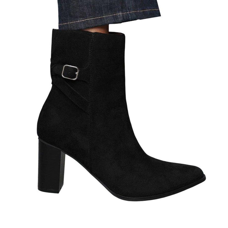 Stiefeletten , Suedette Wildlederimitat, Blockabsatz