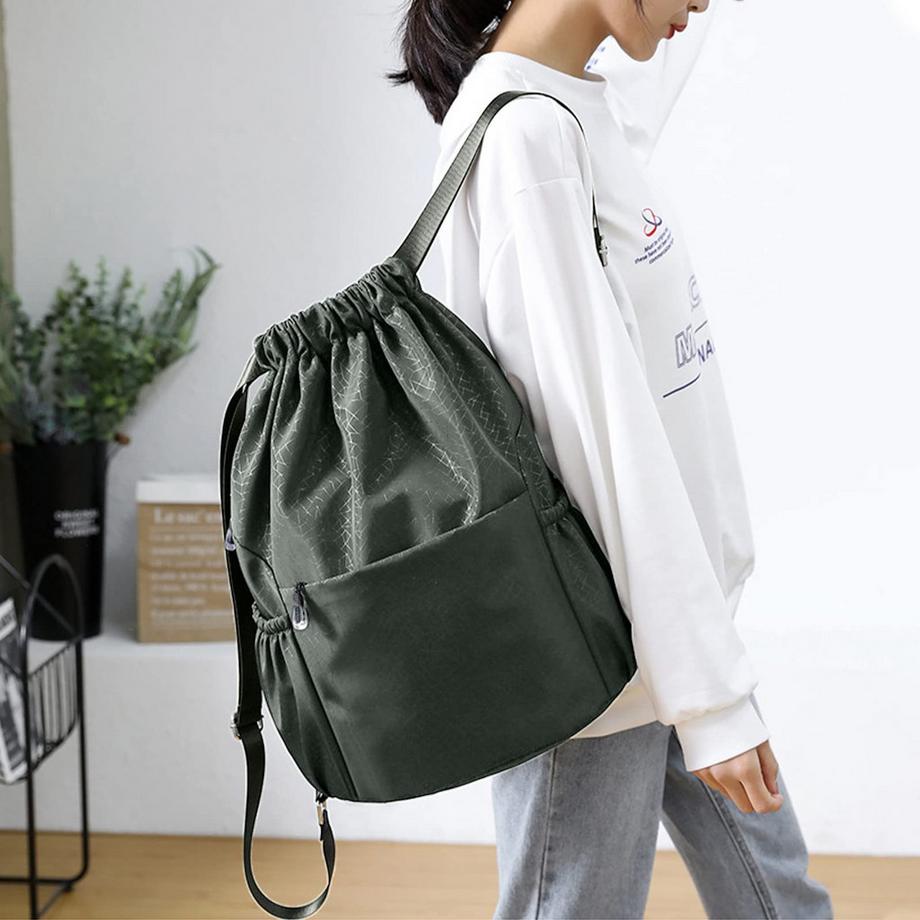 Only-bags.store Sac de sport à cordon avec poche avant  