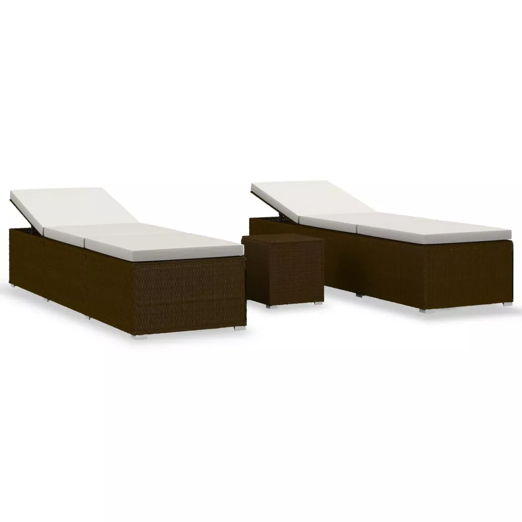 VidaXL - Sonnenliege poly-rattan, One Size, Braun