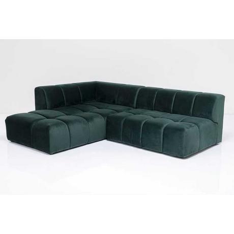 KARE Design Divano angolare Belami Velvet verde scuro a sinistra 265cm  