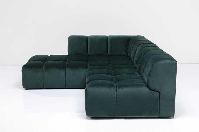 KARE Design Canapé d'angle Belami Velvet vert foncé gauche 265cm  