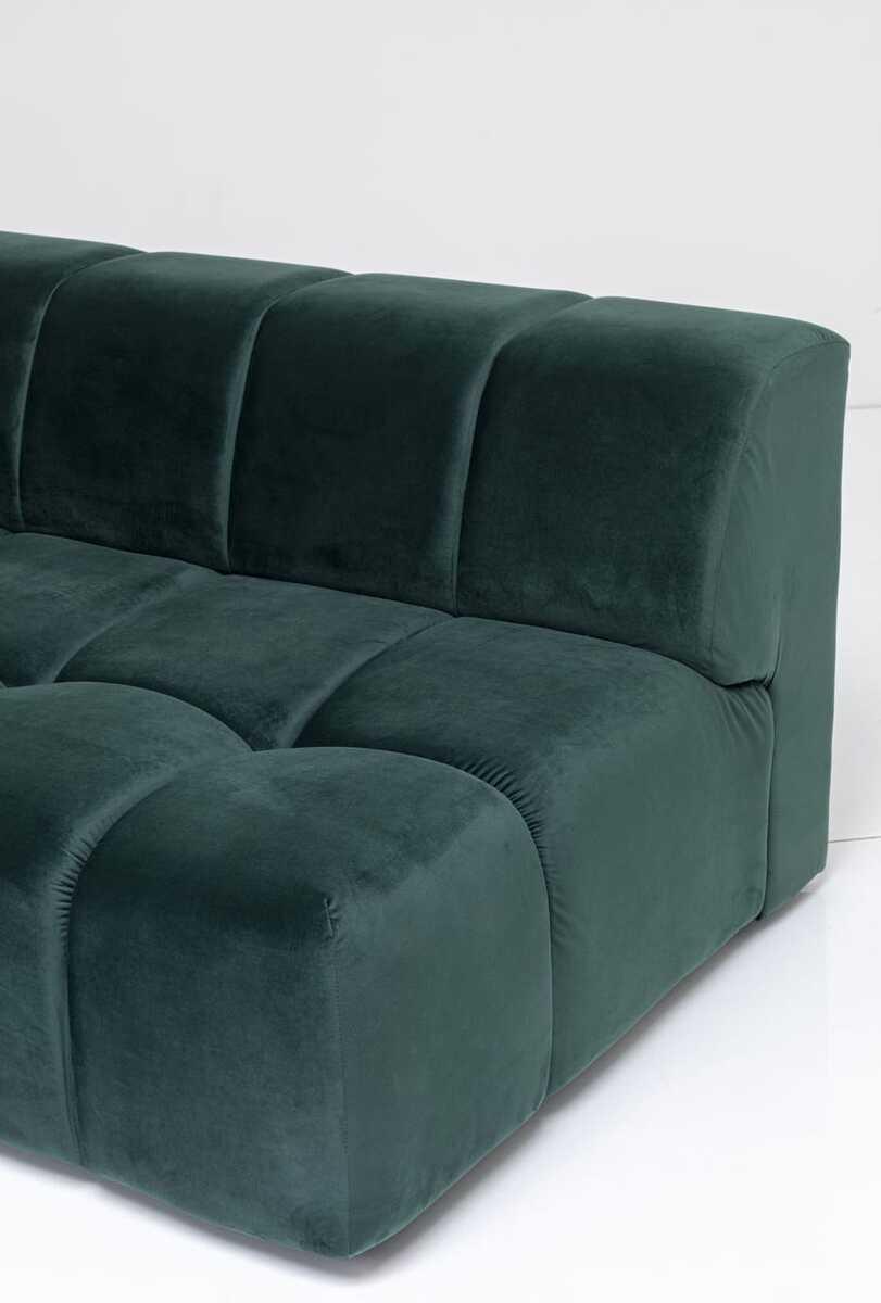 KARE Design Ecksofa Belami Velvet Dunkelgrün Links 265cm  