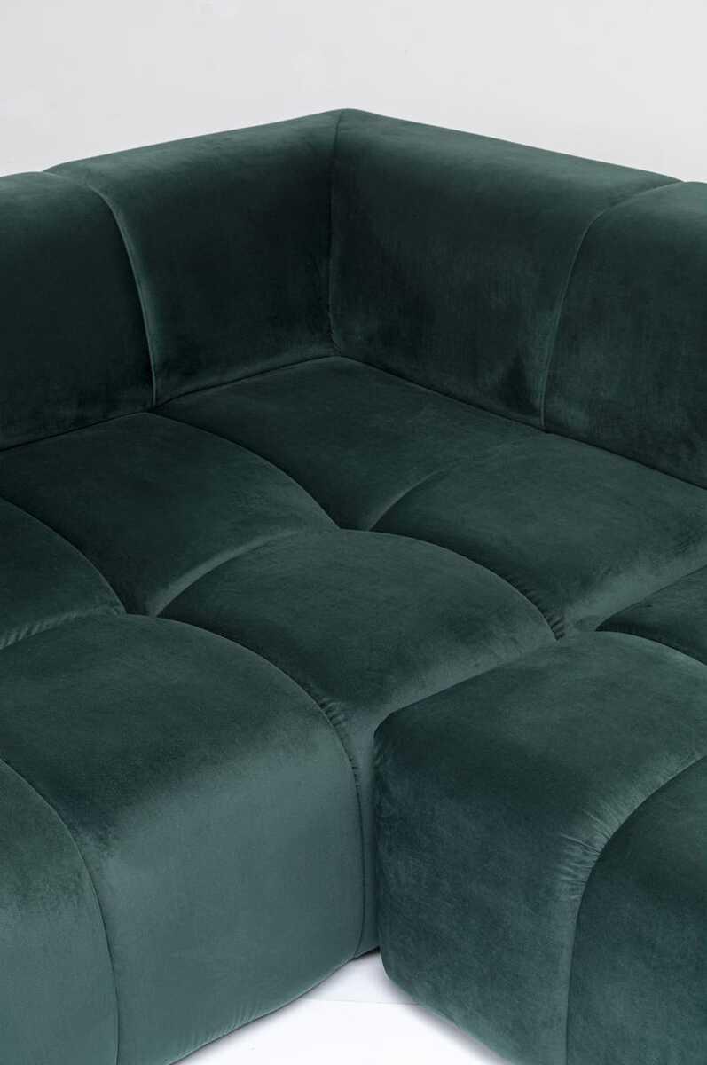 KARE Design Ecksofa Belami Velvet Dunkelgrün Links 265cm  