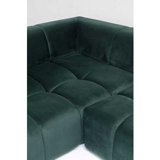 KARE Design Ecksofa Belami Velvet Dunkelgrün Links 265cm  