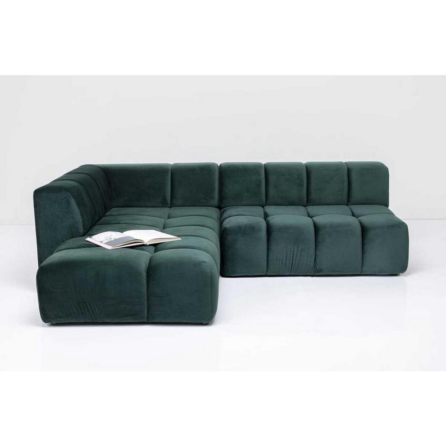 KARE Design Canapé d'angle Belami Velvet Vert foncé Gauche 265cm  