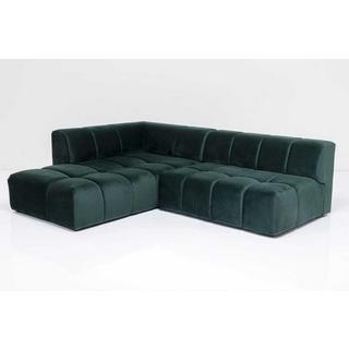 KARE Design Ecksofa Belami Velvet Dunkelgrün Links 265cm  