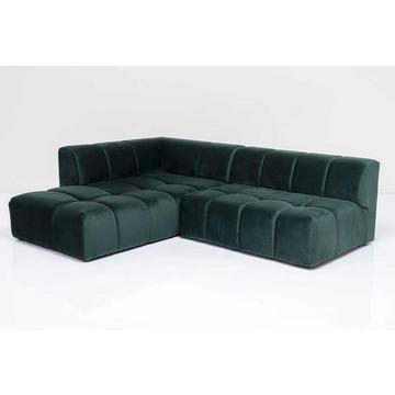 Ecksofa Belami Velvet Dunkelgrün Links 265cm