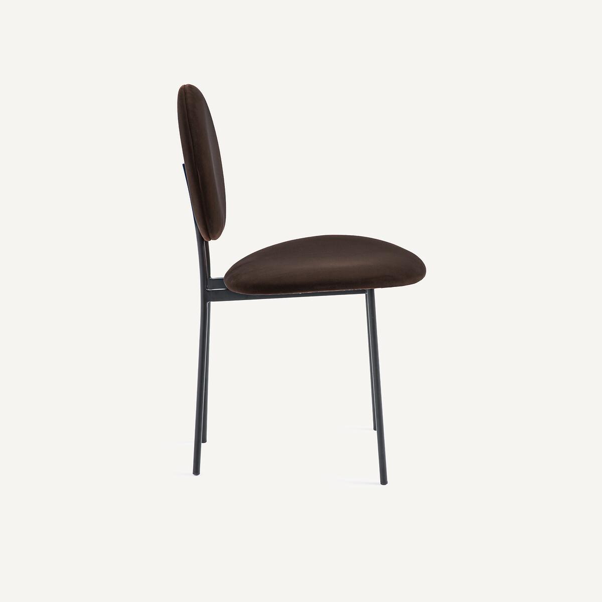 AM.PM Chaise médaillon en métal acier et velours  