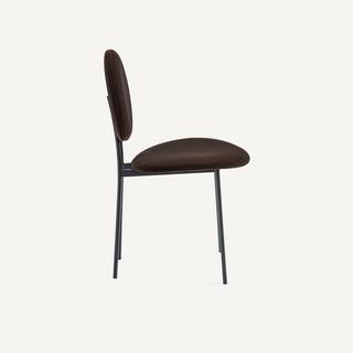 AM.PM Chaise médaillon en métal acier et velours  