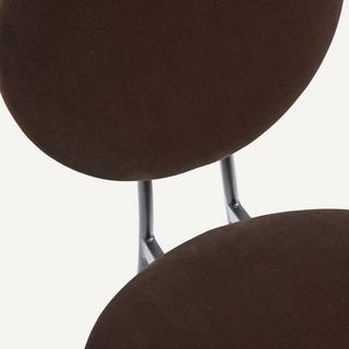 AM.PM Chaise médaillon en métal acier et velours  