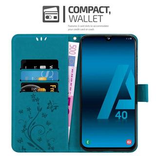 Cadorabo  Hülle für Samsung Galaxy A40 Blumen Design Magnetverschluss 