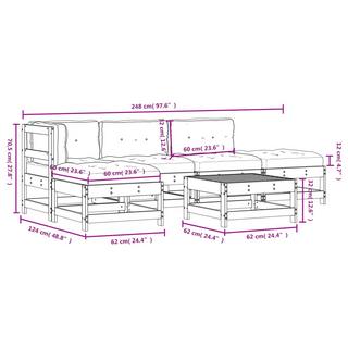 VidaXL set divani da giardino Legno  