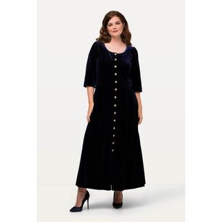 Ulla Popken  Robe traditionnelle bavaroise en velours, coutures princesse, col rond et manches 3/4 