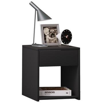 Nachtschrank | Maße Nachttisch ca. H. 40 x B. 35 x T. 35 cm | Schublade und offenes Fach | Nachttisch - Sledo Mini