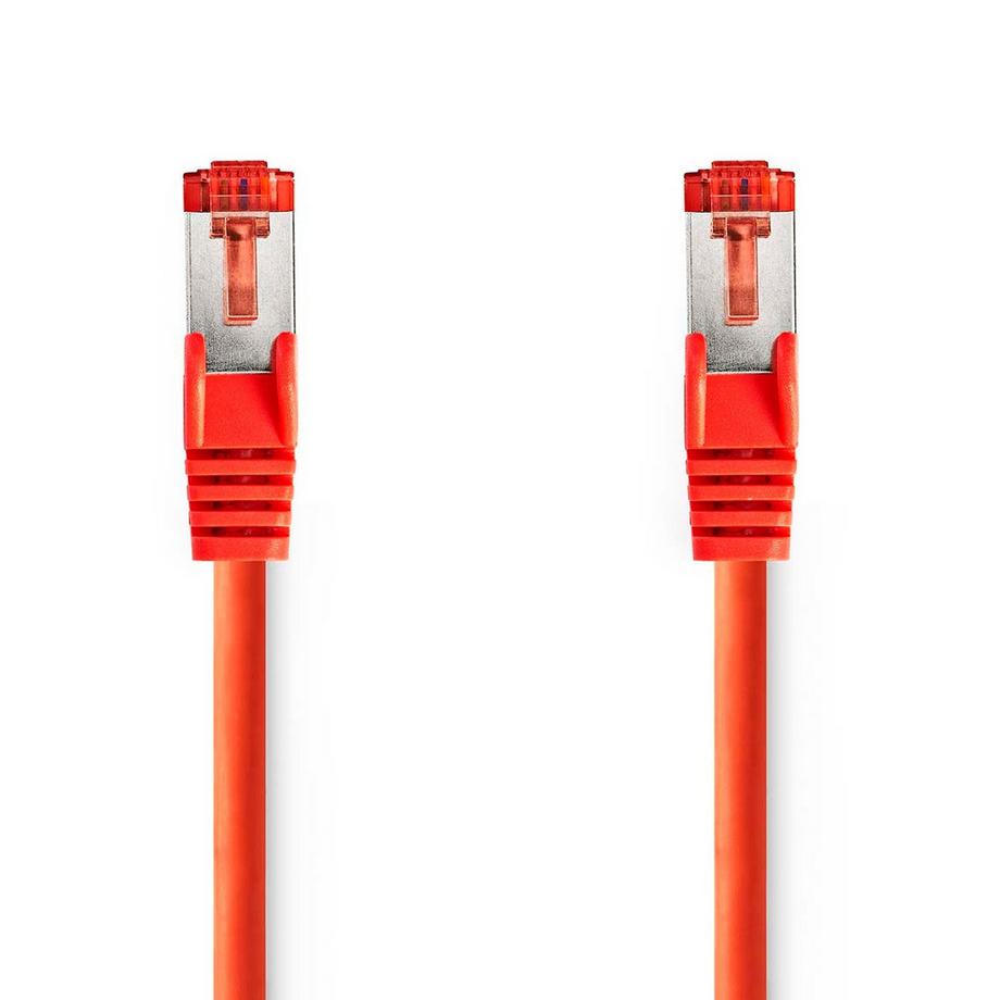 CAT6 Netzwerkkabel | RJ45 Stecker | RJ45 Stecker | S/FTP | 1,00 m | Rund | LSZH | Rot | Etikett