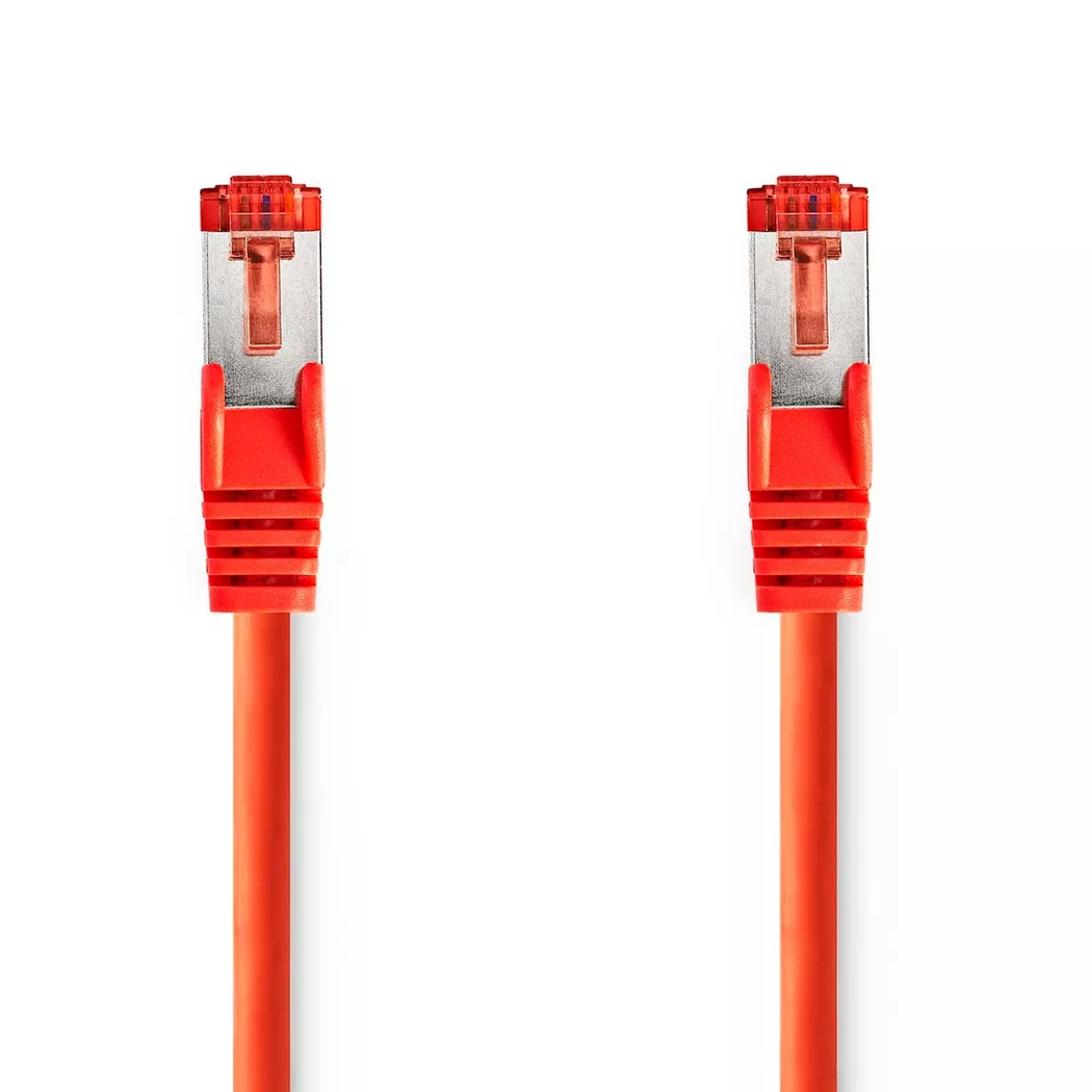 Nedis – CAT6 Netzwerkkabel | RJ45 Stecker S/FTP 1,00 m Rund LSZH Rot Etikett, One Size