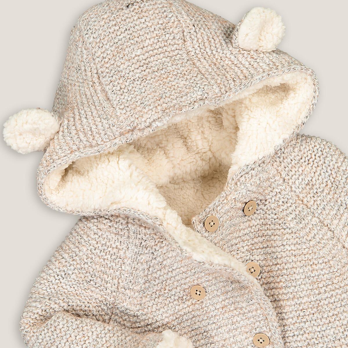 La Redoute Collections  Kapuzenjacke aus Strick & Teddyfleece 