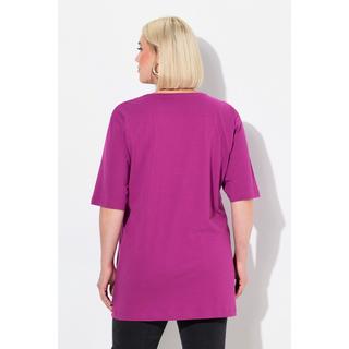 Ulla Popken  T-shirt dalle linee morbide con scollo a V e mezze maniche 