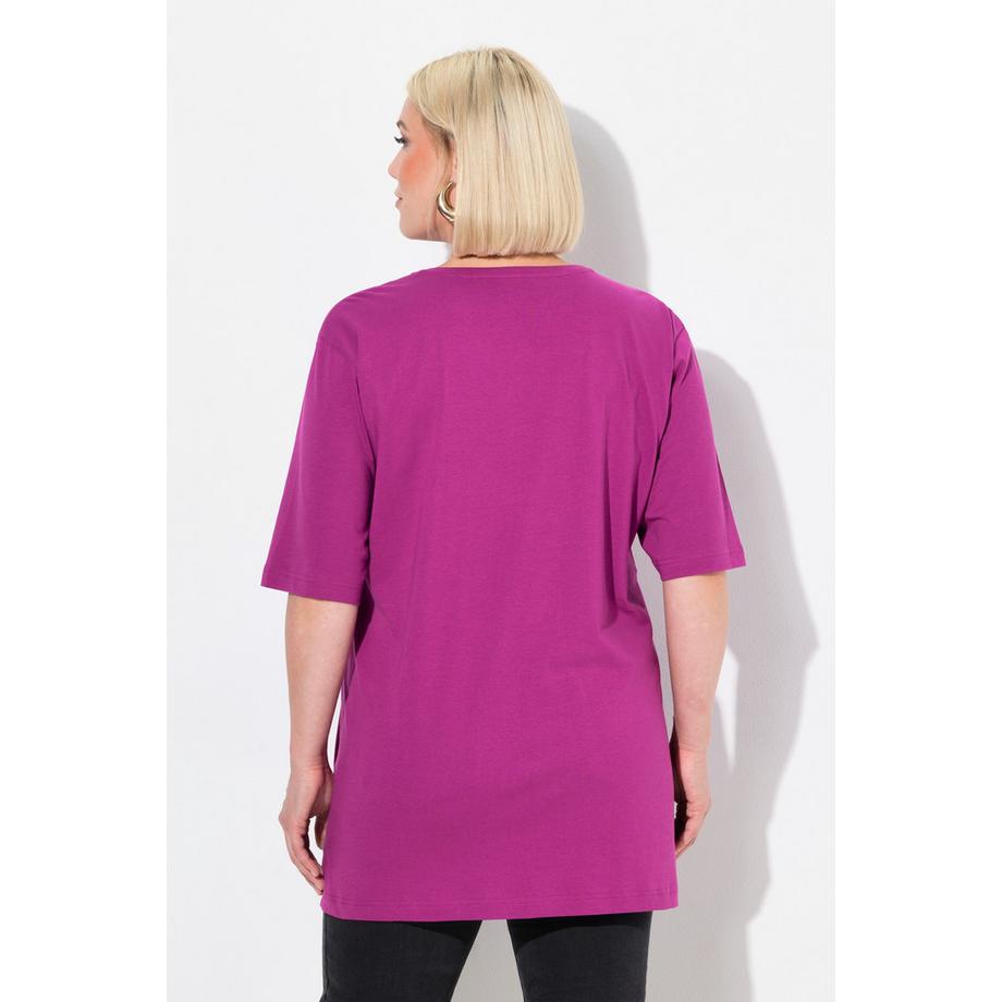 Ulla Popken T-shirt scollo V manica corta vestibilità Relaxed Fit  