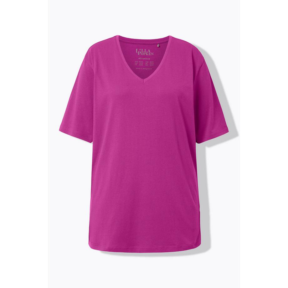Ulla Popken T-shirt scollo V manica corta vestibilità Relaxed Fit  