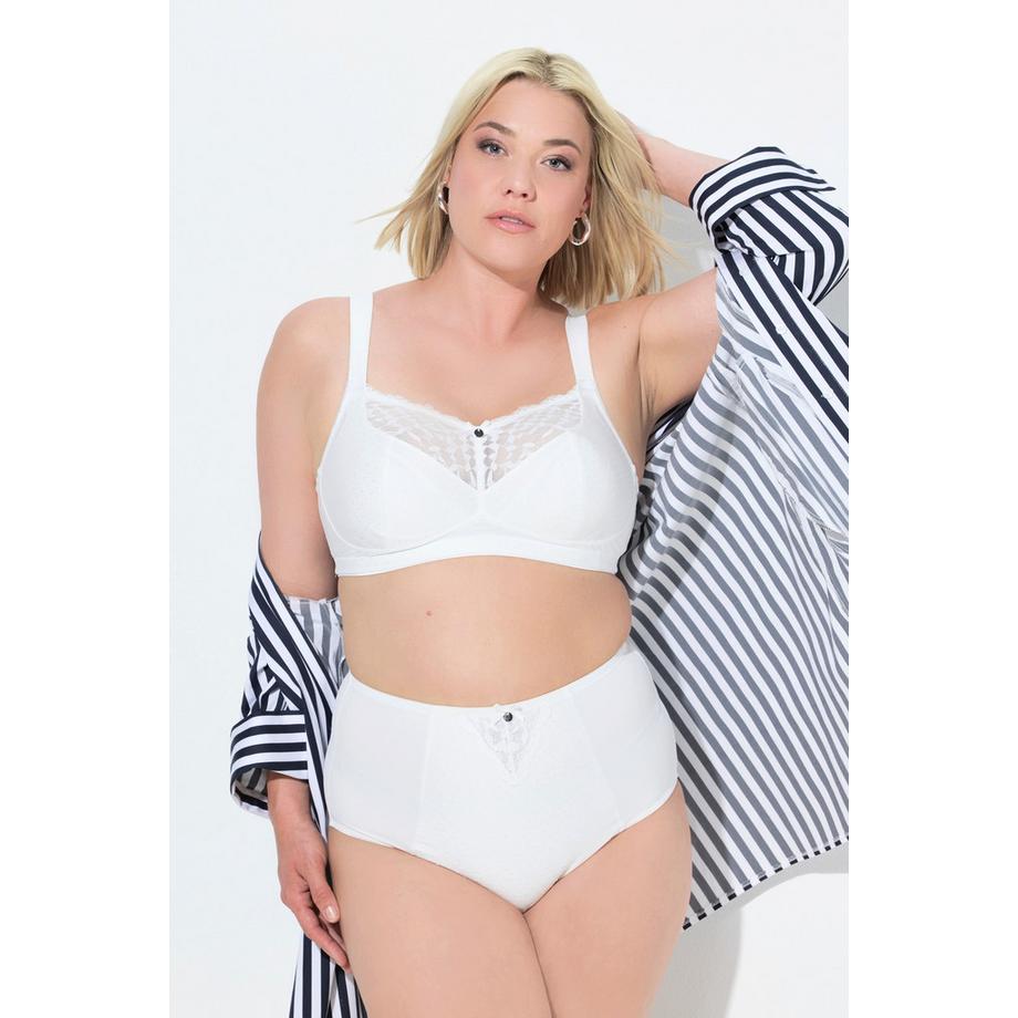 Ulla Popken Slip Modellante Vita Alta Inserto Pizzo  
