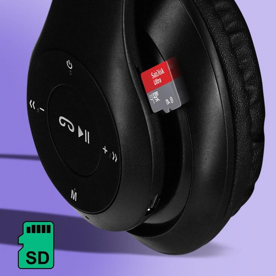 Avizar  Casque audio Bluetooth P15 pliable Noir 