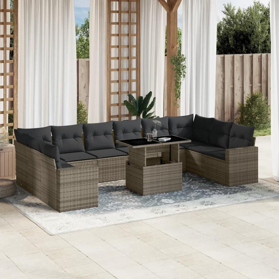 VidaXL set divano da giardino Polirattan  