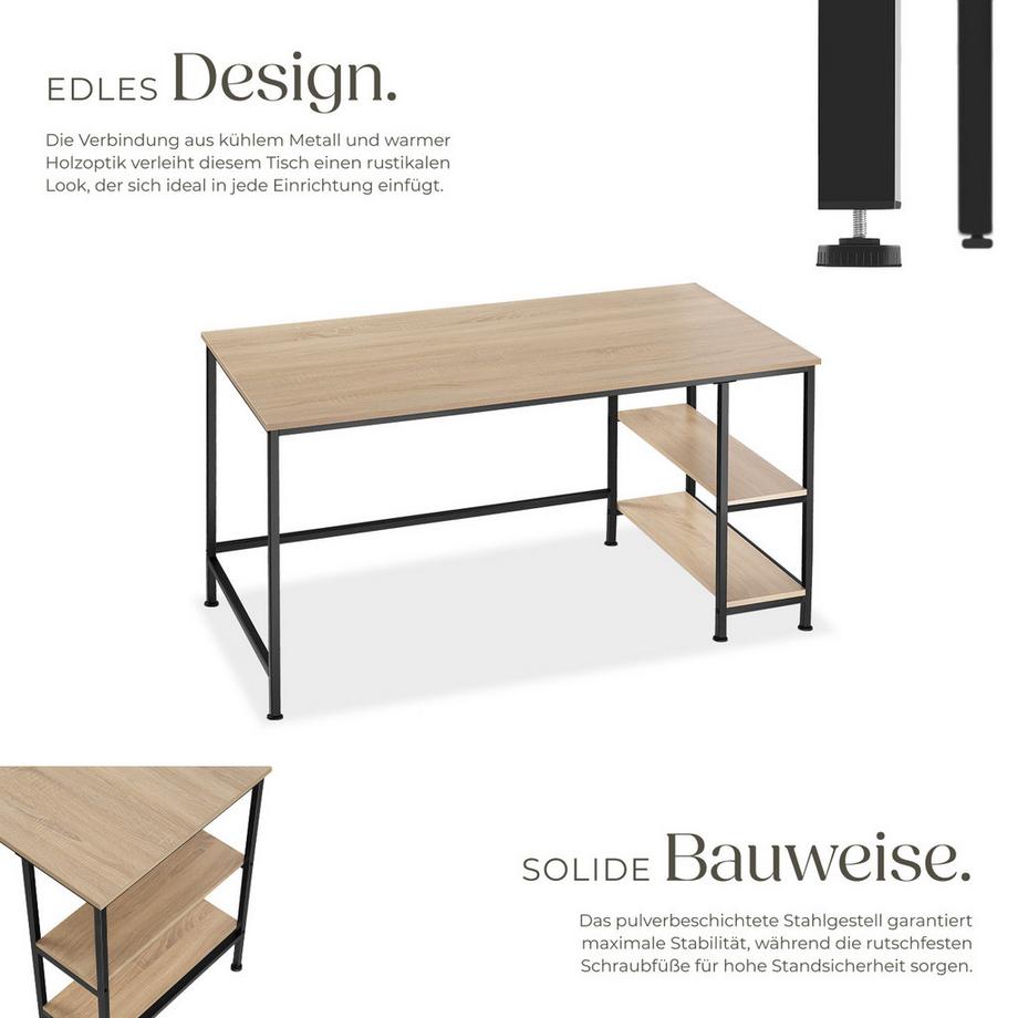 Tectake Computer-Schreibtisch Canton Industrial Style Holz und Stahl  