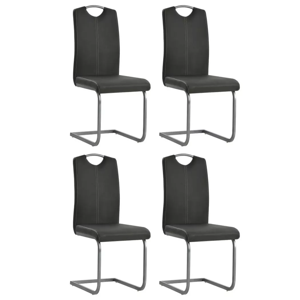 Vidaxl - Chaises à manger cantilever lot de 4 gris similicuir