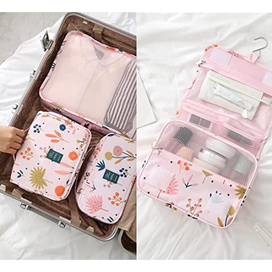 Only-bags.store  Kulturbeutel zum aufhängen Kulturtasche - Waschbeutel Kosmetiktasche mit Haken für Reisen, Urlaub, 