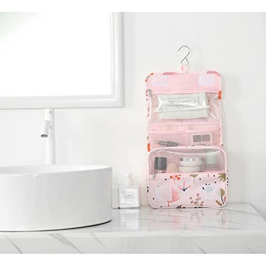 Only-bags.store  Kulturbeutel zum aufhängen Kulturtasche - Waschbeutel Kosmetiktasche mit Haken für Reisen, Urlaub, 