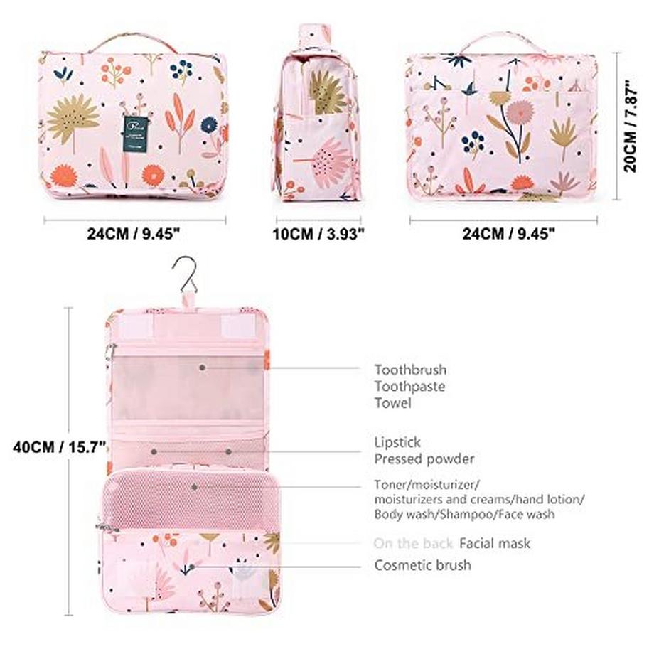 Only-bags.store  Kulturbeutel zum aufhängen Kulturtasche - Waschbeutel Kosmetiktasche mit Haken für Reisen, Urlaub, 