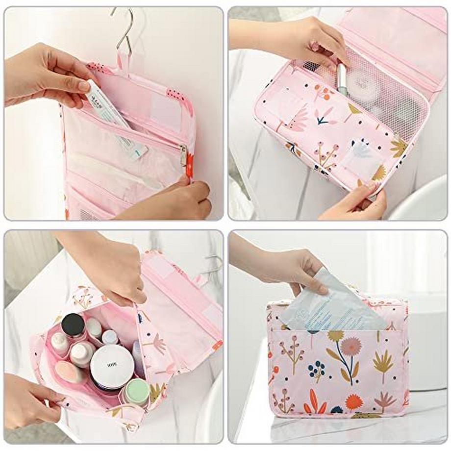 Only-bags.store  Kulturbeutel zum aufhängen Kulturtasche - Waschbeutel Kosmetiktasche mit Haken für Reisen, Urlaub, 