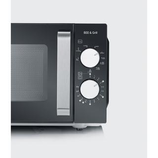SEVERIN MW  Mikrowelle Schwarz, Edelstahl 800 W Grillfunktion  