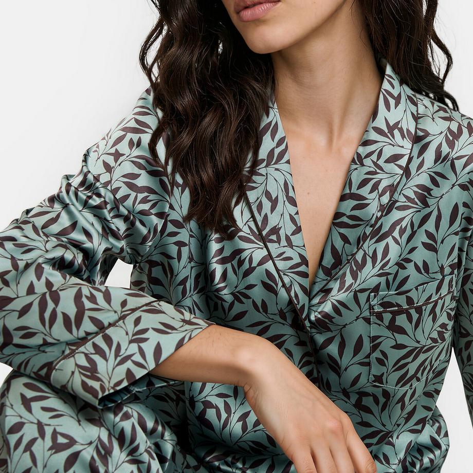 La Redoute Collections Pyjama 2 pièces en satin imprimé fleurs  
