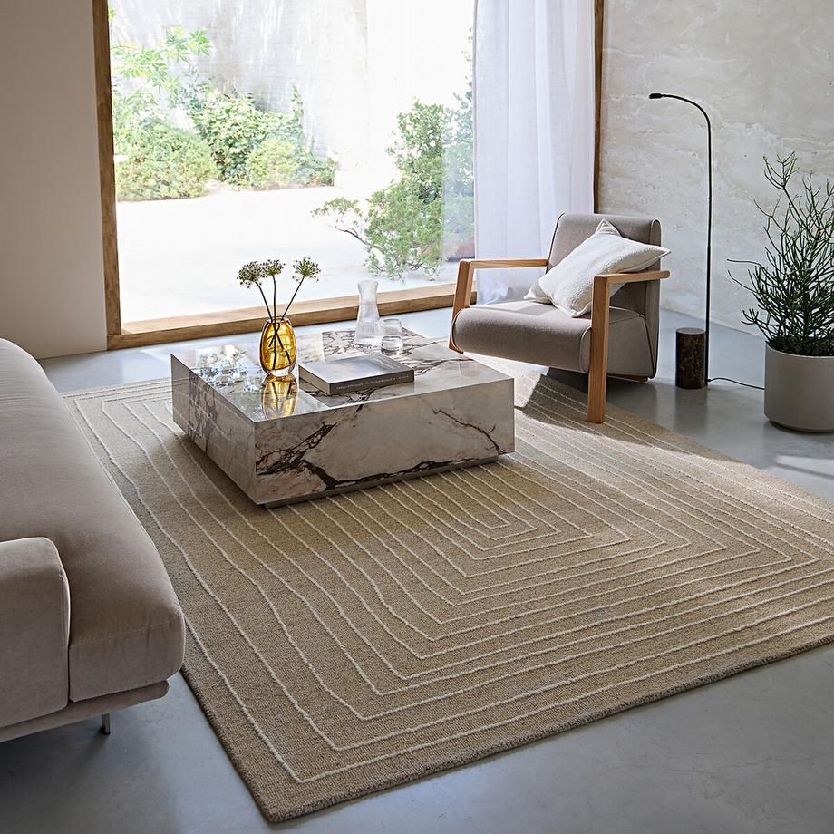 AM.PM Handgetufteter Teppich Ikar aus bestickter Wolle  