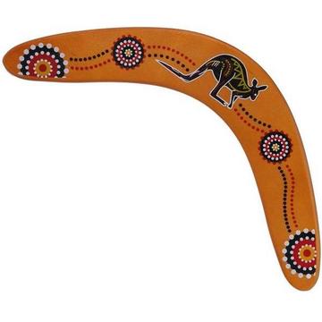 Boomerang con design australiano - Marrone