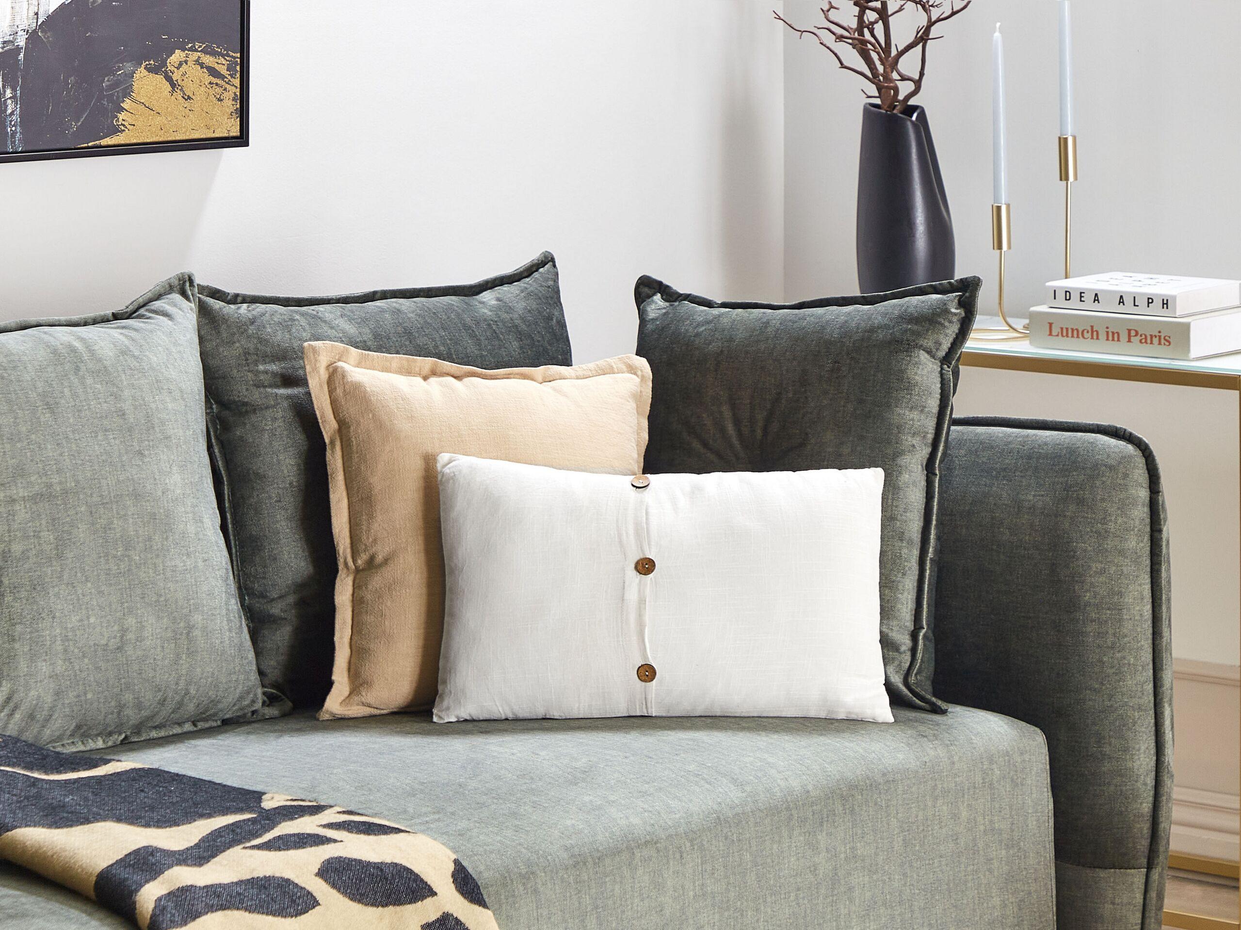 Beliani Dekokissen 2er Set aus Leinen Retro BANORI  