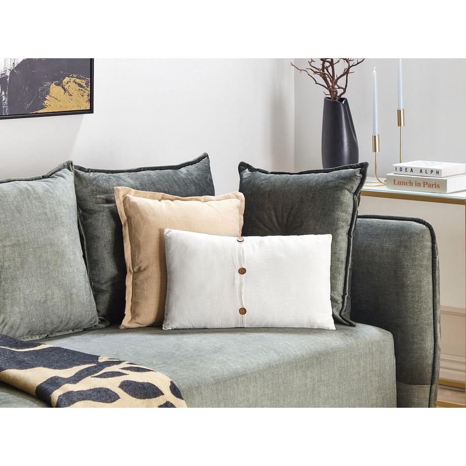 Beliani Dekokissen 2er Set aus Leinen Retro BANORI  