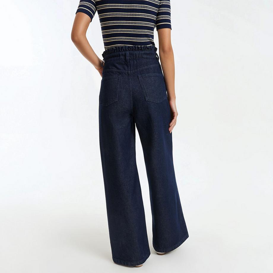 La Redoute Collections Weite Jeans Paperbag Schnitt  