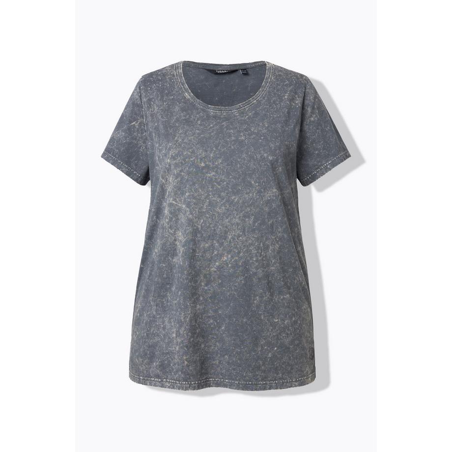 Ulla Popken T-shirt Classic Fit Lavaggio Vintage Rivetti Decorativi  