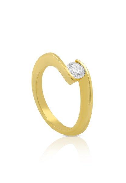 MUAU Schmuck  Bague Solitaire Diamant 0.50ct. or jaune 750 