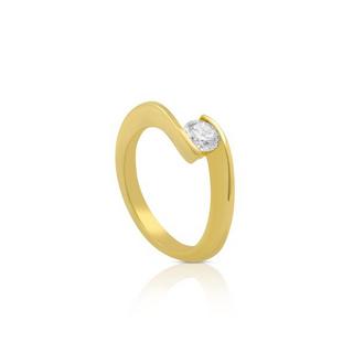 MUAU Schmuck  Bague Solitaire Diamant 0.50ct. or jaune 750 