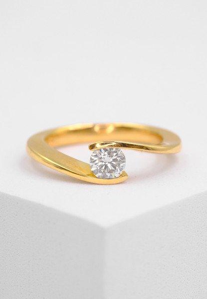 MUAU Schmuck  Bague Solitaire Diamant 0.50ct. or jaune 750 