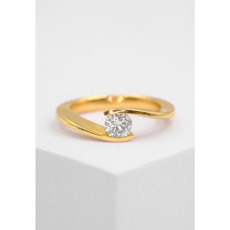 MUAU Schmuck  Bague Solitaire Diamant 0.50ct. or jaune 750 