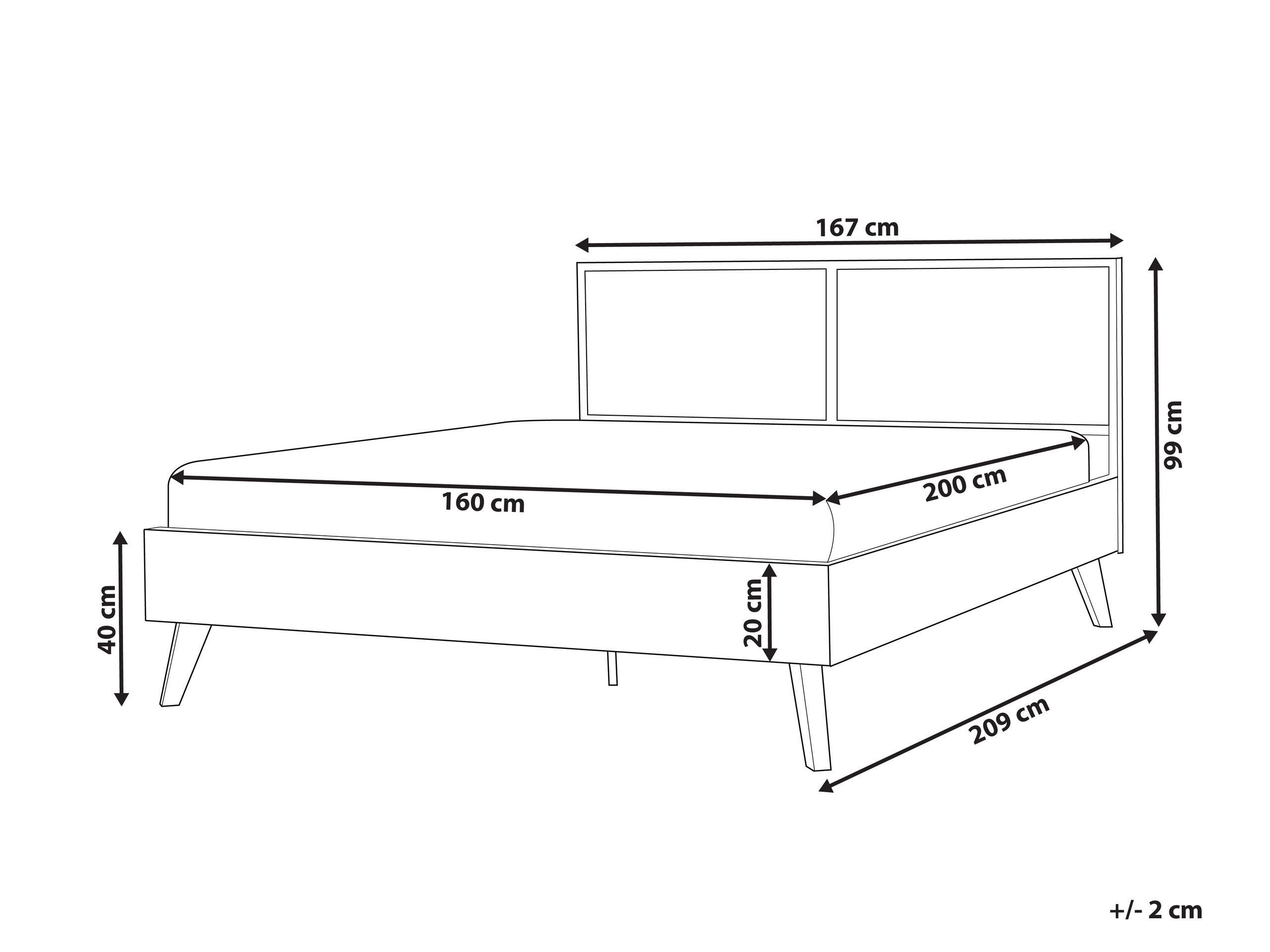 Beliani Letto con rete a doghe en Rattan Moderno MONPAZIER  