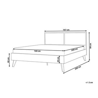 Beliani Letto con rete a doghe en Rattan Moderno MONPAZIER  