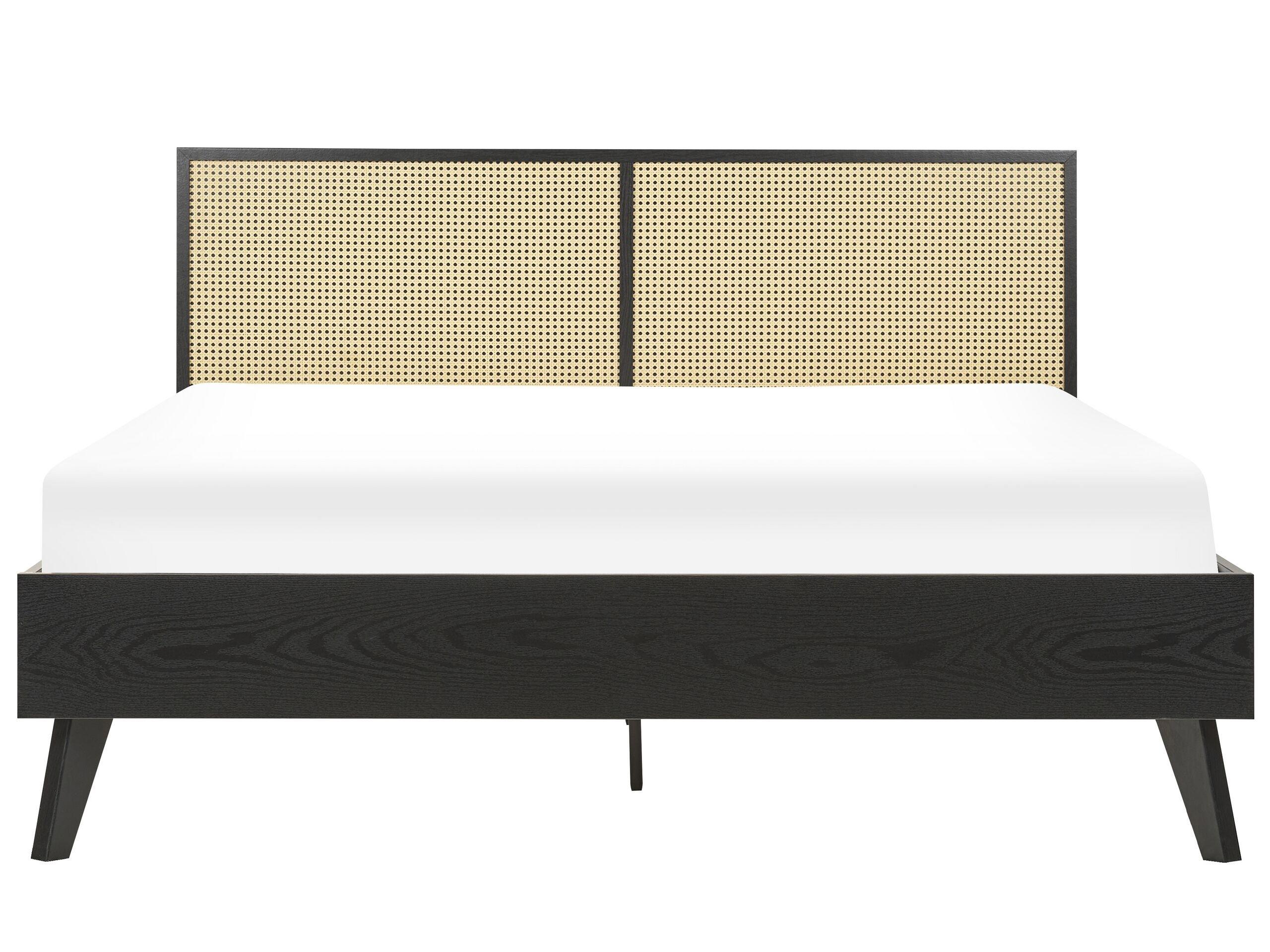 Beliani Letto con rete a doghe en Rattan Moderno MONPAZIER  